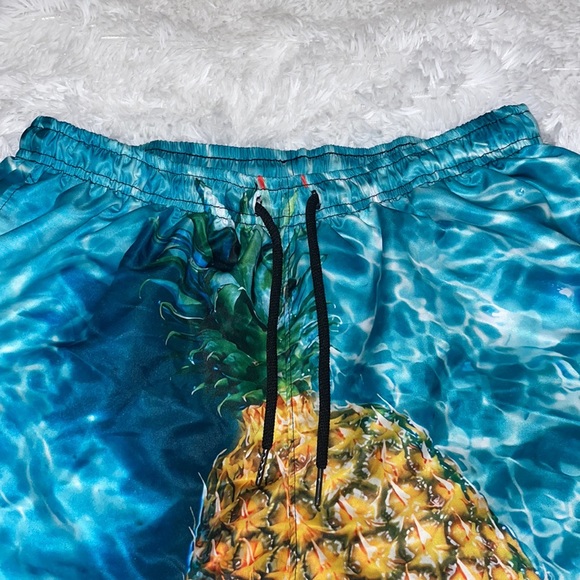 Menβs Pineapple Swim Trunks - Picture 3 of 6